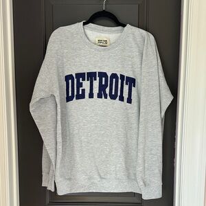 NEW YORK POPULAR Detroit‎ Crew Neck Pullover Sweater Navy Blue SZ L